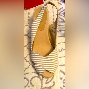 Ralph Lauren Cream and White Espadrilles with Nautical Stripes, New in Box 10